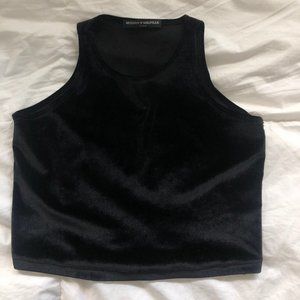 Brandy Melville High Neck Velvet Crop Tank Top